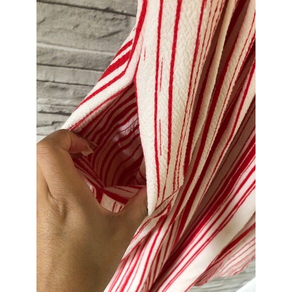 Anthropologie Postmark Poppy Stripe Dress Size 8 Fit and Flare Red with Pockets - Picture 4 of 11